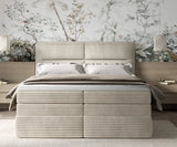 HUDSON – Lit Coffre Box Spring avec Matelas Bonnell