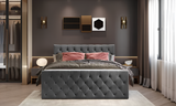 CHARLES – Lit Coffre Box Spring avec Matelas Bonell