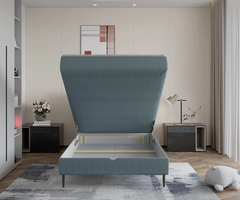 NEPO – Lit Coffre avec Tête de Lit et Surmatelas