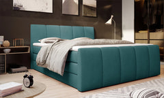 FRESCO – Lit Coffre Box Spring avec Matelas Bonell