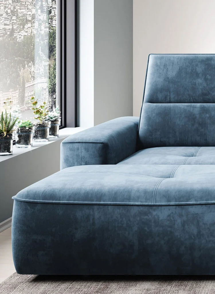 COLTON MINI – Canapé d'angle convertible avec assise électrique – 296 x 227cm