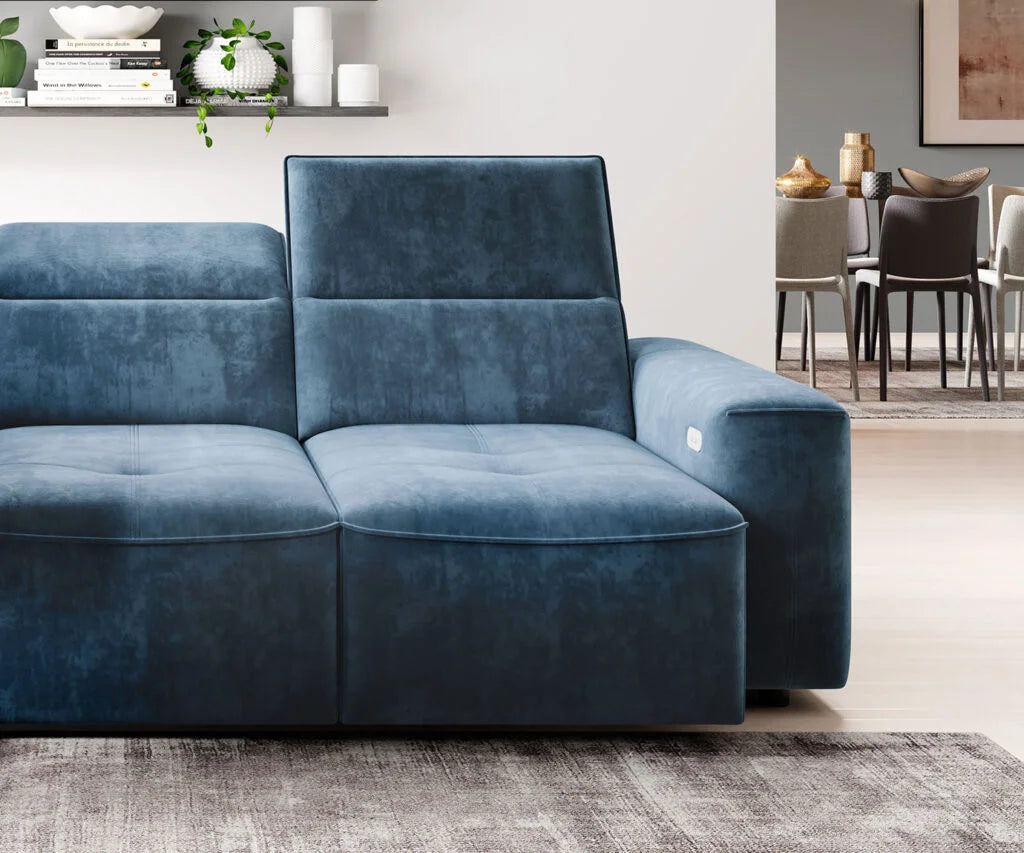 COLTON MINI – Canapé d'angle convertible avec assise électrique – 296 x 227cm