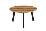 Lot de 2 Tables basses Rondes Effet Mango AYLEN - 45-50 x 80-50 cm
