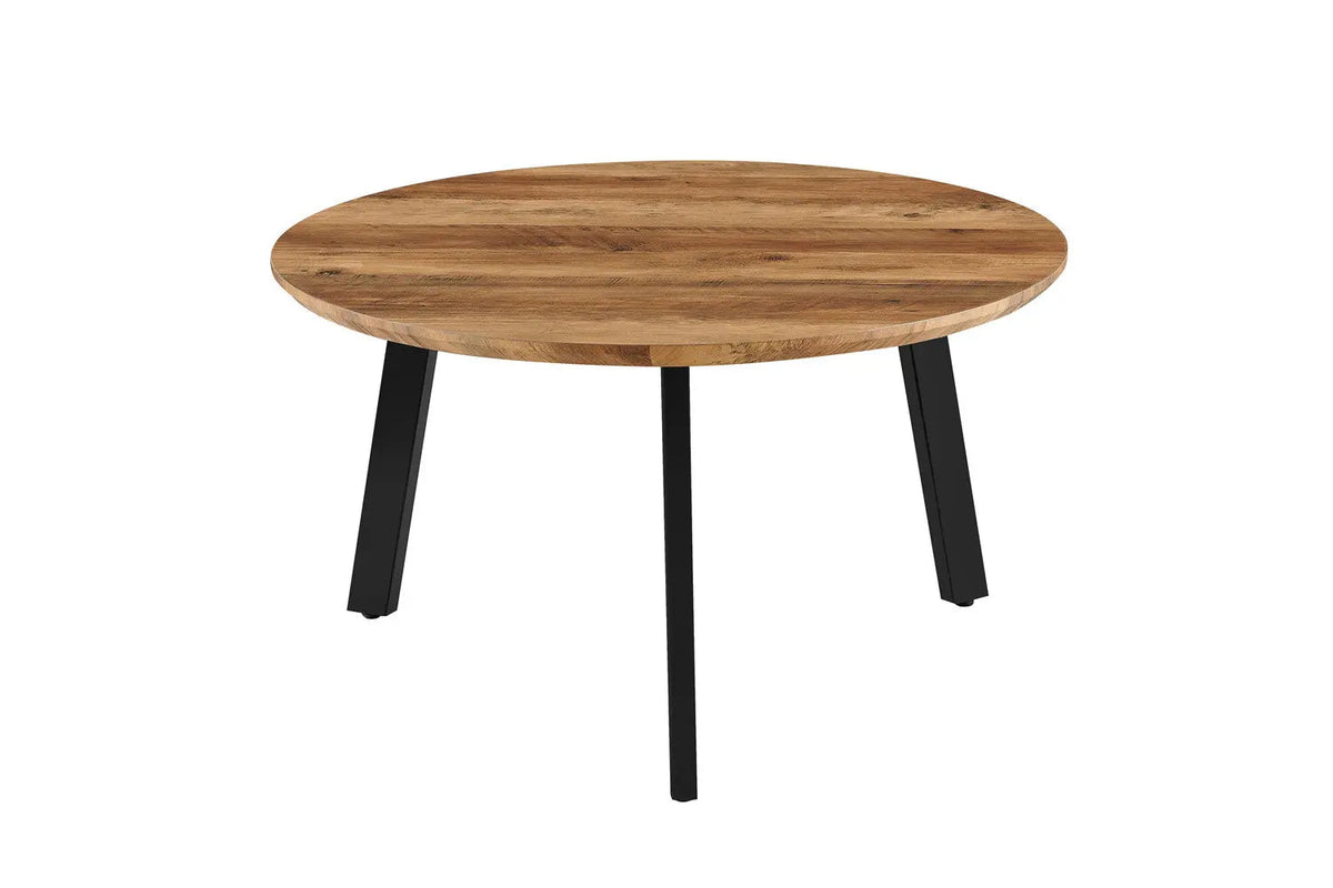 Lot de 2 Tables basses Rondes Effet Mango AYLEN - 45-50 x 80-50 cm