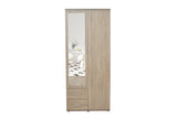 Armoire 2 portes avec miroir MARCO - 80 cm