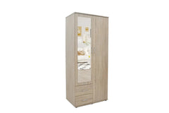 Armoire 2 portes avec miroir MARCO - 80 cm