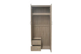 Armoire 2 portes avec miroir MARCO - 80 cm