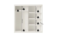 Armoire 2 portes coulissante avec porte miroir MIKA blanc - 182.5 cm