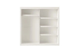 Armoire 2 portes coulissante avec porte miroir MIKA blanc - 182.5 cm