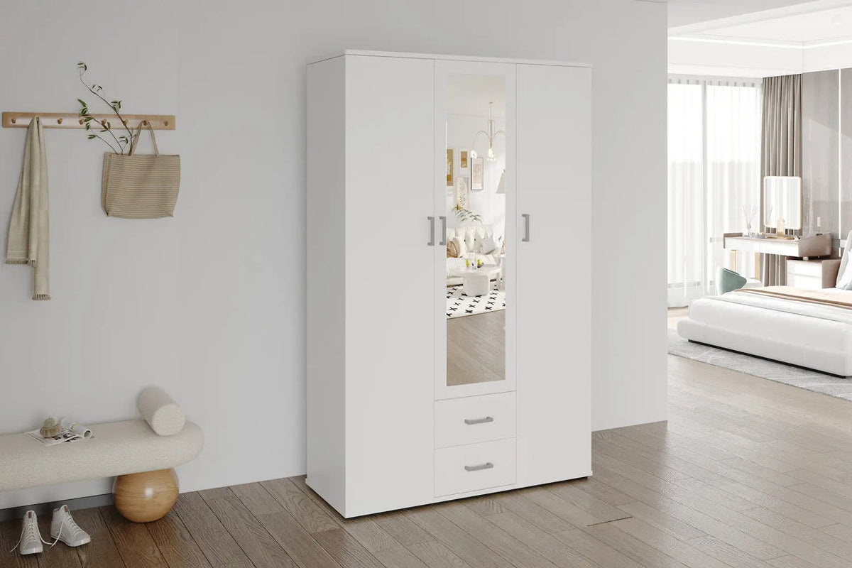 Armoire 3 portes avec miroir MARCO - 120 cm