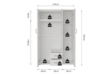 Armoire 3 portes avec miroir MARCO - 120 cm