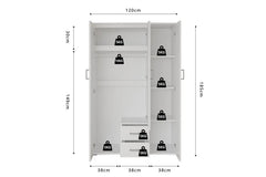 Armoire 3 portes avec miroir MARCO - 120 cm
