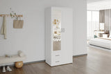 Armoire 2 portes avec miroir MARCO - 80 cm