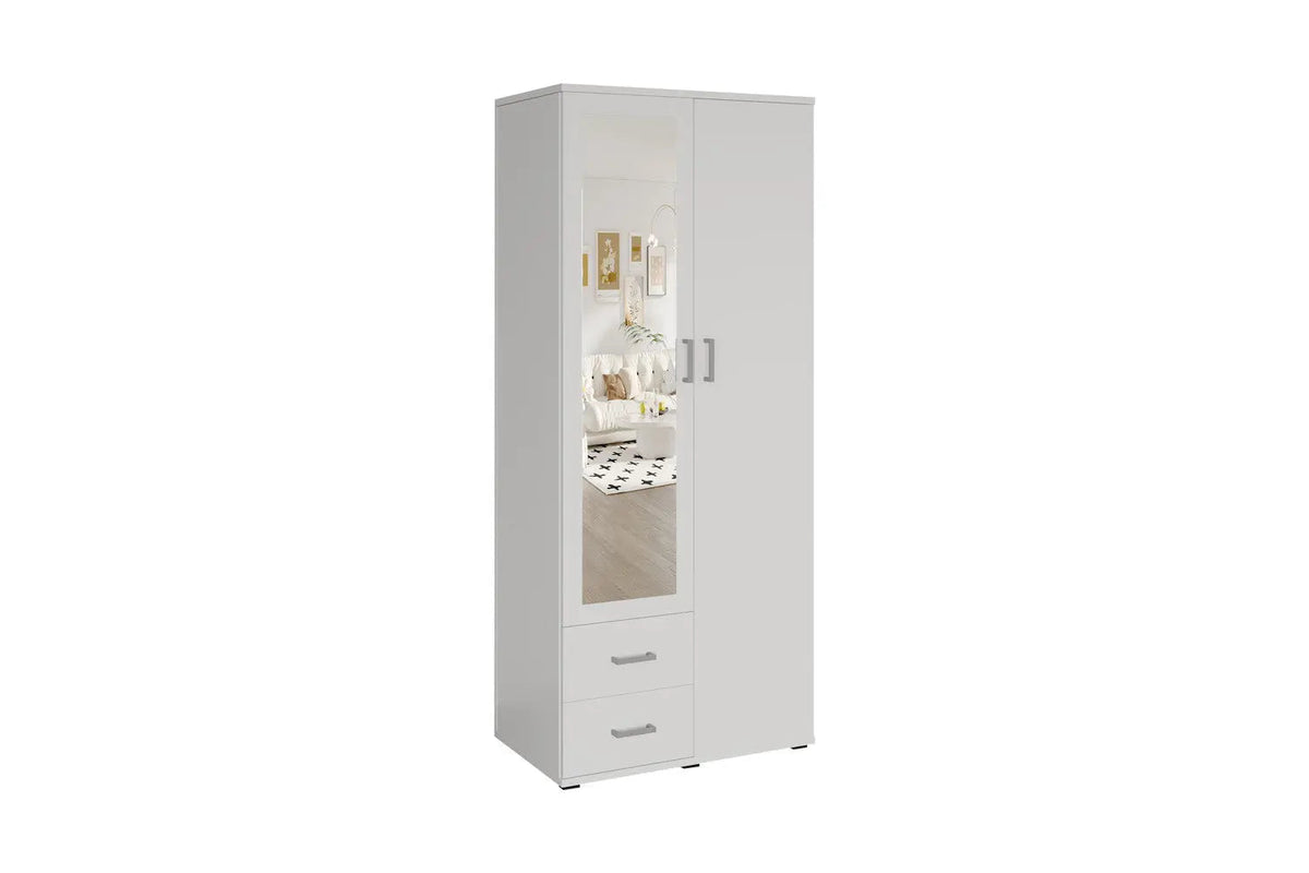 Armoire 2 portes avec miroir MARCO - 80 cm