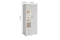 Armoire 2 portes avec miroir MARCO - 80 cm