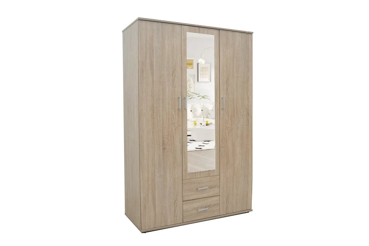 Armoire 3 portes avec miroir MARCO - 120 cm