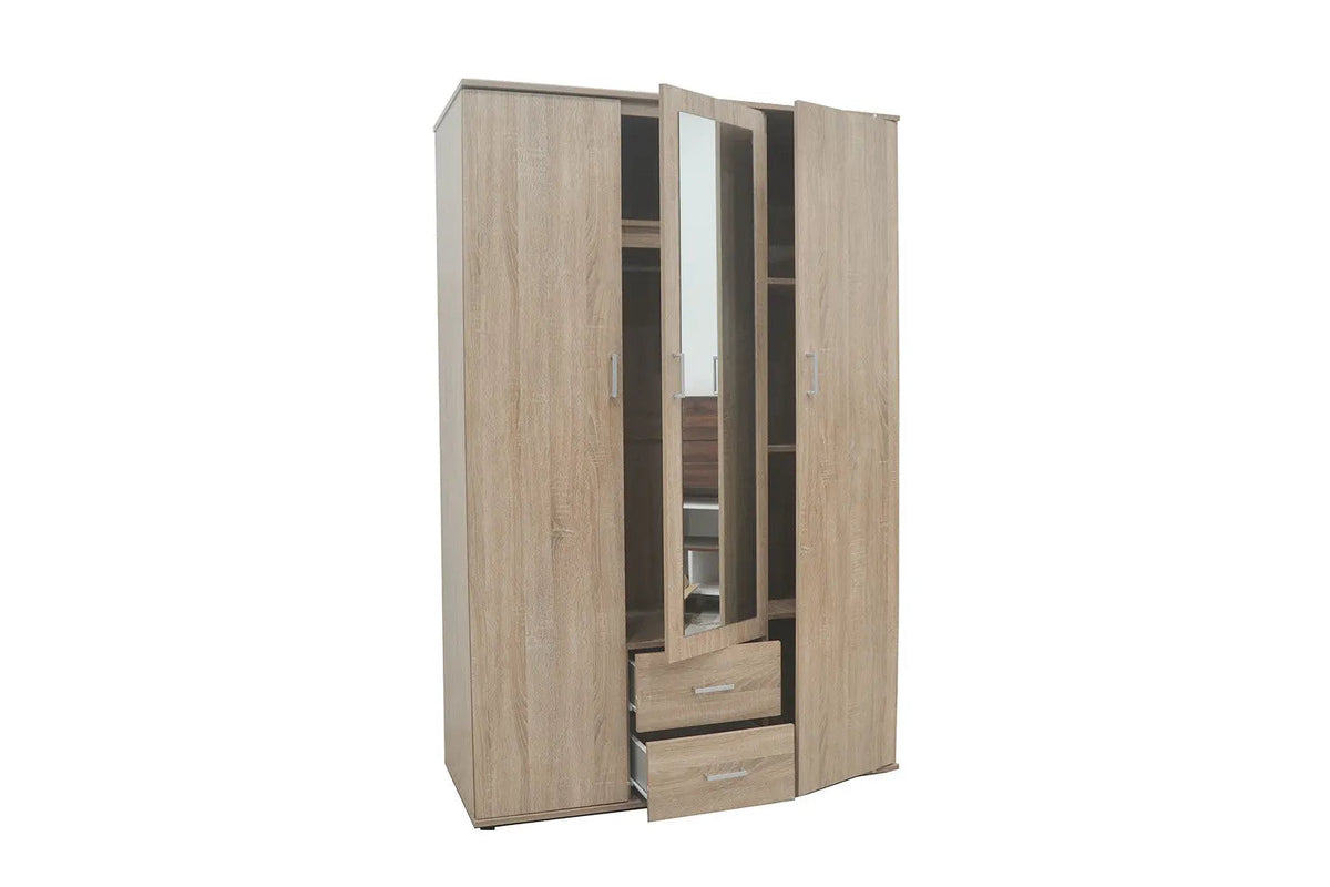 Armoire 3 portes avec miroir MARCO - 120 cm