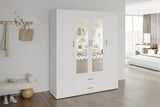 Armoire 4 portes avec 2 miroirs MARCO - 160 cm