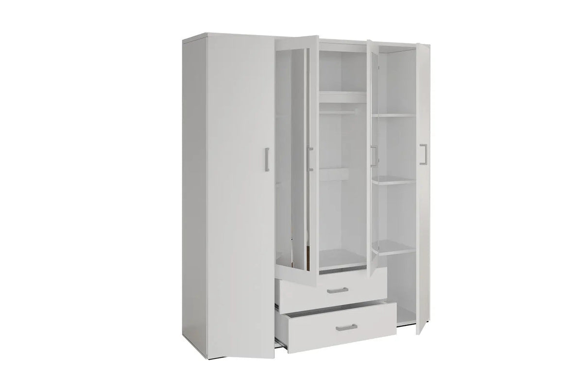 Armoire 4 portes avec 2 miroirs MARCO - 160 cm