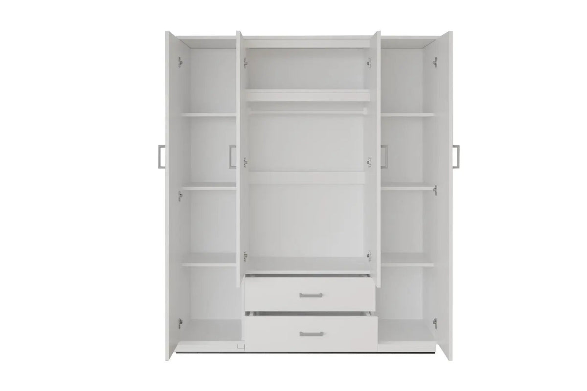 Armoire 4 portes avec 2 miroirs MARCO - 160 cm