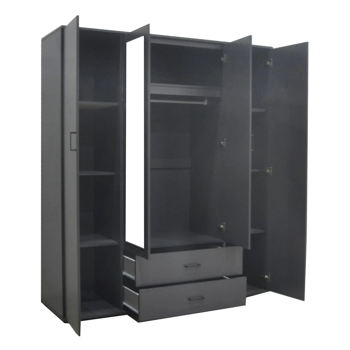 Armoire 4 portes avec 2 miroirs MARCO - 160 cm