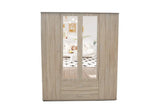 Armoire 4 portes avec 2 miroirs MARCO - 160 cm