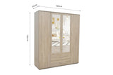 Armoire 4 portes avec 2 miroirs MARCO - 160 cm