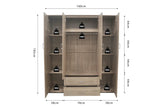 Armoire 4 portes avec 2 miroirs MARCO - 160 cm