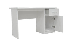 Bureau MILO 1 tiroir 1 porte en MDF - Bureau droit 121 x 60 cm