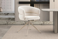 Chaise Pivotante avec Accoudoirs LEONY en Tissu - 61 x 61 cm