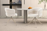Chaise Pivotante avec Accoudoirs LEONY en Tissu - 61 x 61 cm