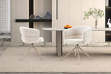 Chaise Pivotante avec Accoudoirs LEONY en Tissu - 61 x 61 cm