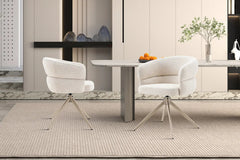 Chaise Pivotante avec Accoudoirs LEONY en Tissu - 61 x 61 cm