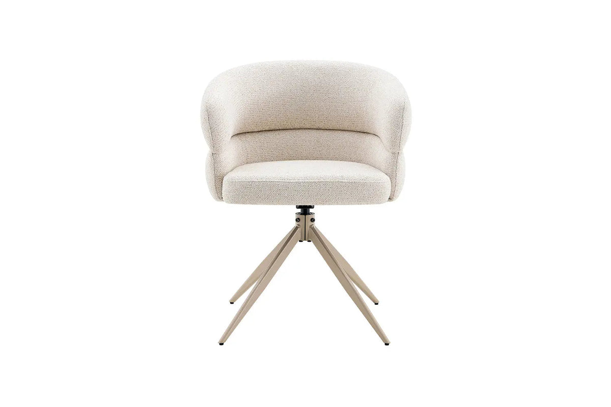 Chaise Pivotante avec Accoudoirs LEONY en Tissu - 61 x 61 cm