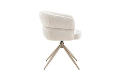 Chaise Pivotante avec Accoudoirs LEONY en Tissu - 61 x 61 cm