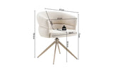 Chaise Pivotante avec Accoudoirs LEONY en Tissu - 61 x 61 cm