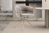 Chaise Pivotante avec Accoudoirs LEONY en Tissu - 61 x 61 cm