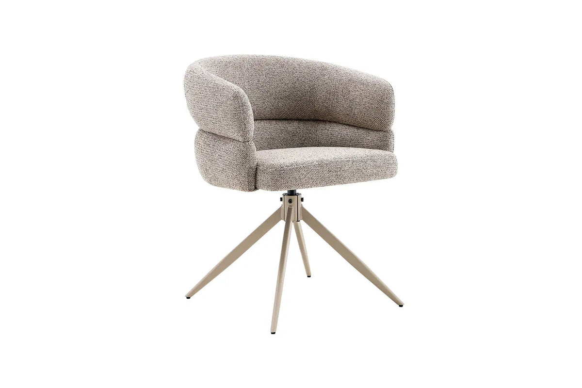 Chaise Pivotante avec Accoudoirs LEONY en Tissu - 61 x 61 cm