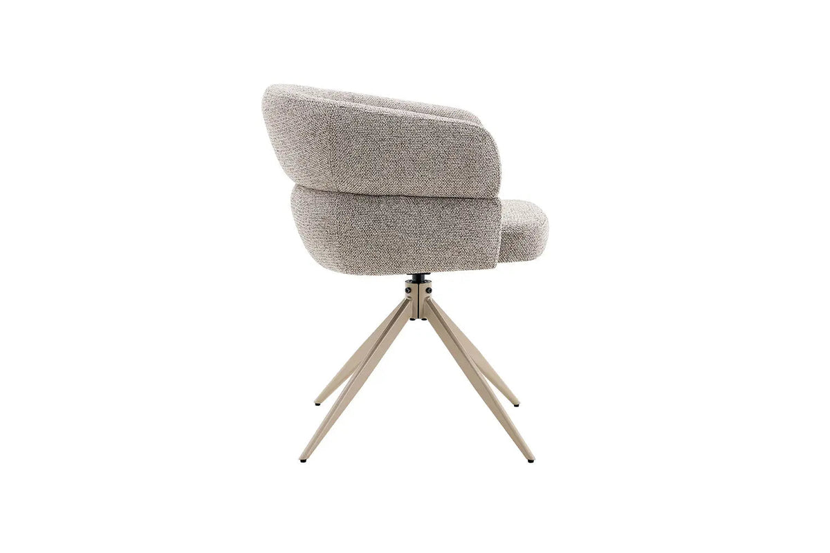 Chaise Pivotante avec Accoudoirs LEONY en Tissu - 61 x 61 cm