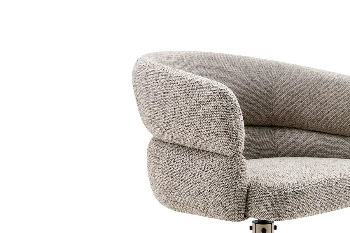 Chaise Pivotante avec Accoudoirs LEONY en Tissu - 61 x 61 cm