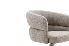 Chaise Pivotante avec Accoudoirs LEONY en Tissu - 61 x 61 cm