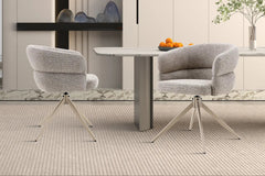 Chaise Pivotante avec Accoudoirs LEONY en Tissu - 61 x 61 cm