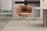 Chaise Pivotante avec Accoudoirs LEONY en Tissu - 61 x 61 cm