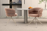 Chaise Pivotante avec Accoudoirs LEONY en Tissu - 61 x 61 cm
