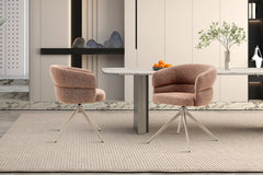 Chaise Pivotante avec Accoudoirs LEONY en Tissu - 61 x 61 cm