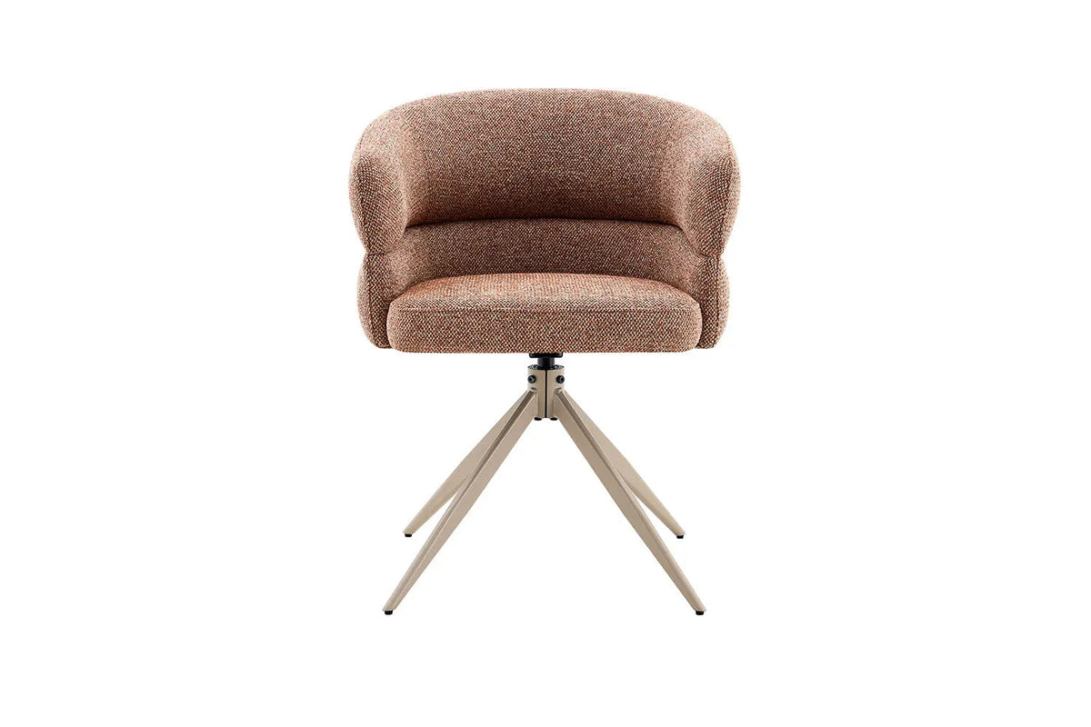 Chaise Pivotante avec Accoudoirs LEONY en Tissu - 61 x 61 cm