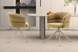 Chaise Pivotante avec Accoudoirs LEONY en Tissu - 61 x 61 cm