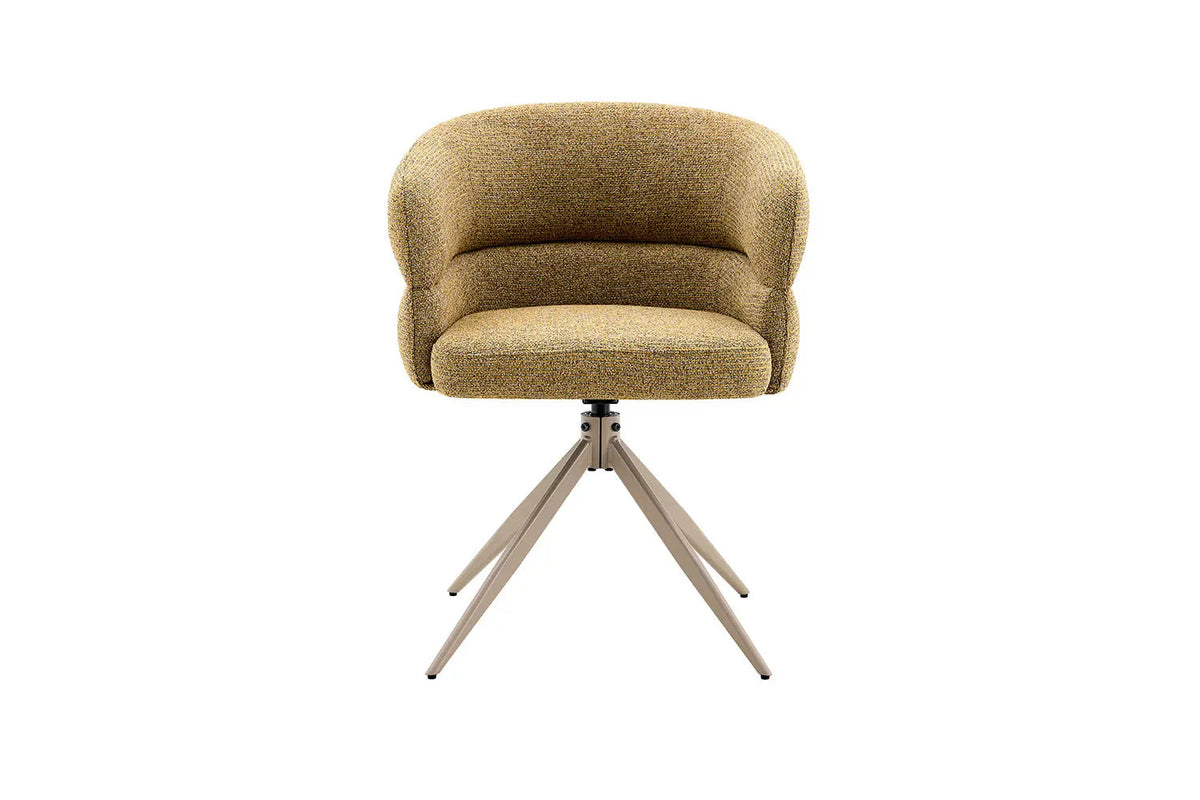 Chaise Pivotante avec Accoudoirs LEONY en Tissu - 61 x 61 cm