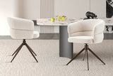 Chaise Pivotante avec Accoudoirs LEONY en Tissu - 61 x 61 cm