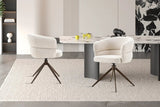 Chaise Pivotante avec Accoudoirs LEONY en Tissu - 61 x 61 cm